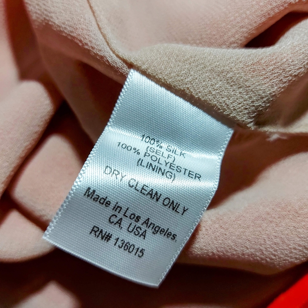 NAVEN 100% Silk Colorblock Cutout Bodycon Mini Dress in Pink & Orange - Size XS - Picture 5 of 7